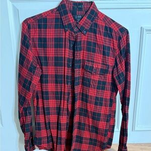 J. Crew Red and Black Plaid Button-Down Shirt